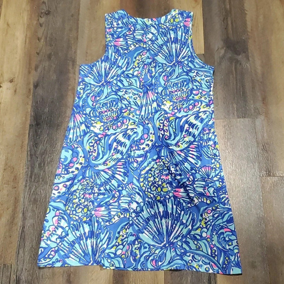 Lilly Pulitzer Pima cotton seashell blue pink multicolored mini dress - Picture 5 of 5